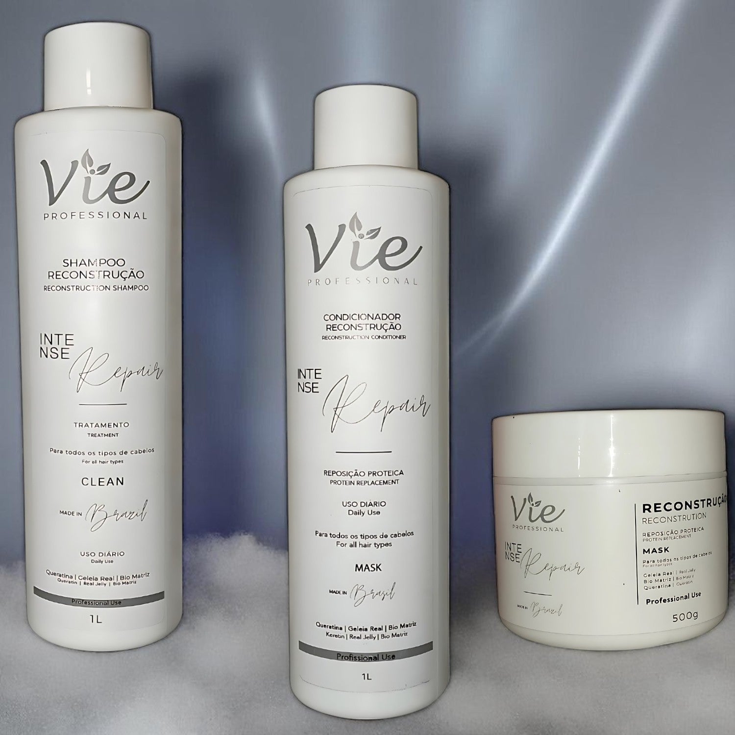 Kit Reconstrução Vie (Shampoo + Condicionador + Máscara)