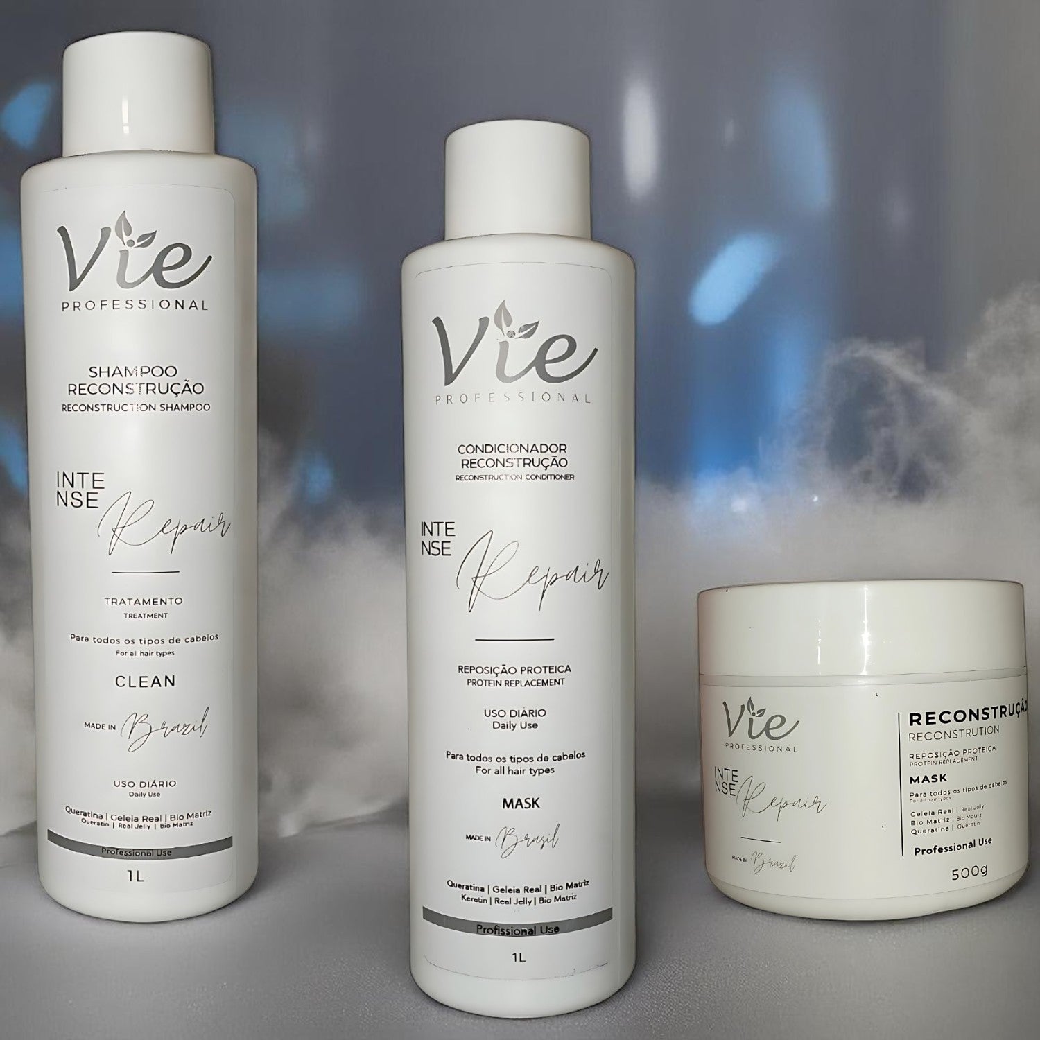 Kit Reconstrução Vie (Shampoo + Condicionador + Máscara)