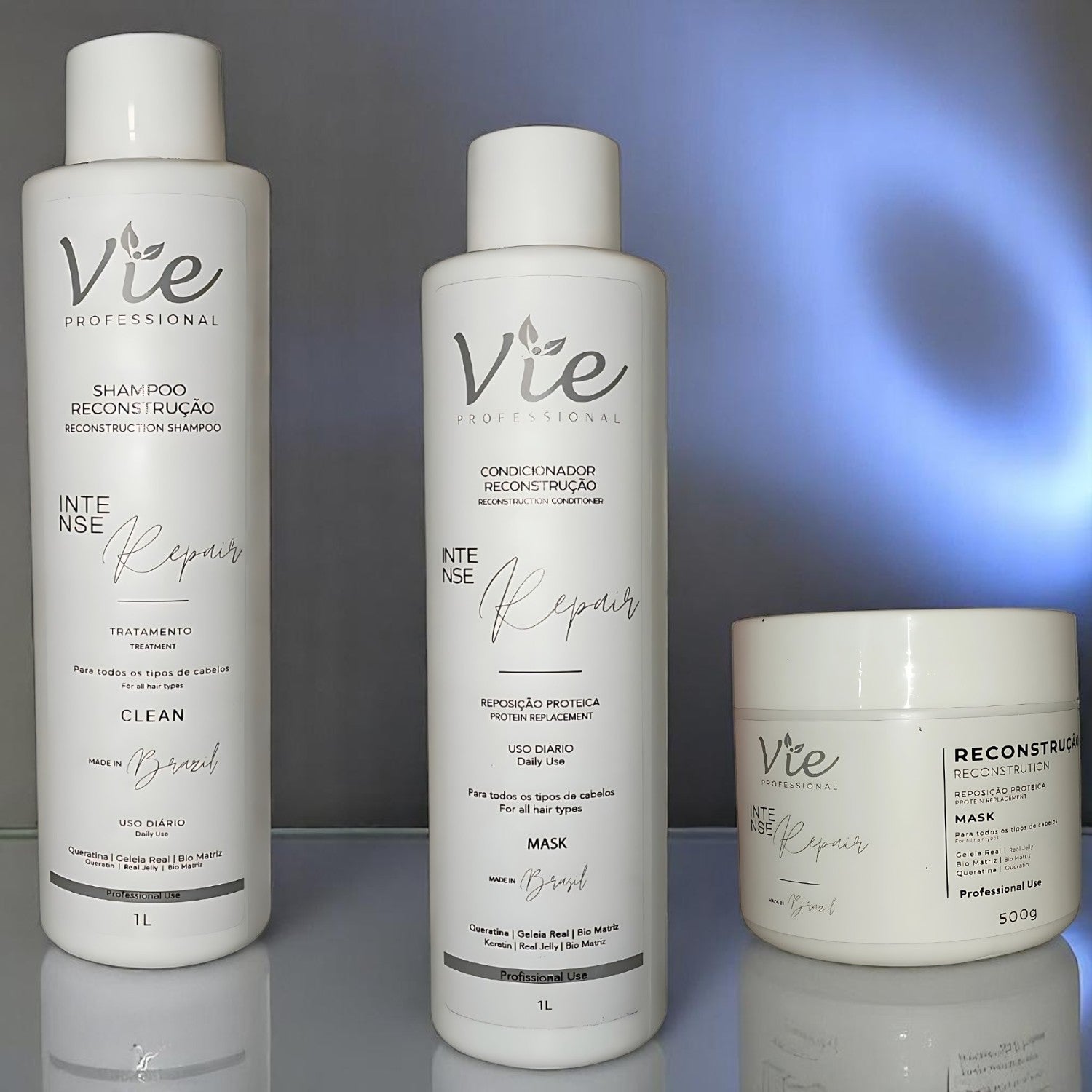 Kit Reconstrução Vie (Shampoo + Condicionador + Máscara)
